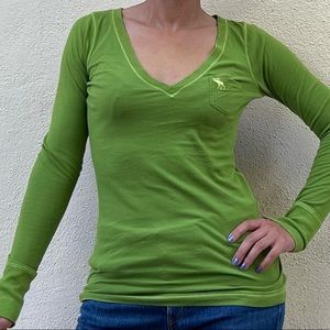 Abercrombie & Fitch Long Sleeve Deep VNeck T Shirt sz M